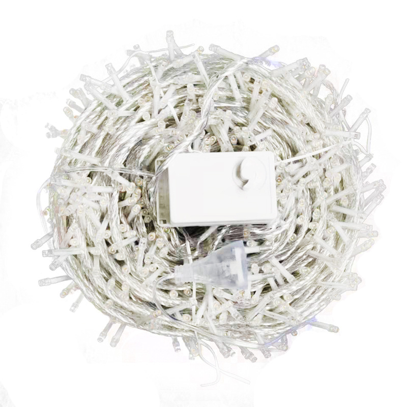 Vonkajšie LED reťazové svetlá, 100 LED, 24V nízke napätie, IP44 vodeodolné, ručné ovládanie