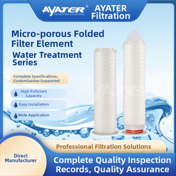 Στοιχείο φίλτρου με πτυσσόμενο πολυπροπυλένιο μικροπορώδες, τριγωνικό ακρο, πόρος 0.22um, διεπαφή 222