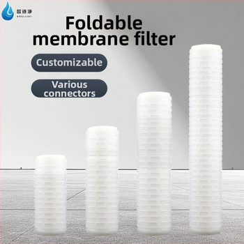 Zložený filtračný kartridž z PP mikroporóznej membrány, 0,1 µm a 0,22/0,45 µm, typ s plochým tlakom, odolný voči zásadám, kyselinám a vysokým teplotám