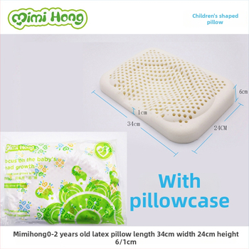Detská vankúš z prírodného latexu, obdĺžnikový tvar, s oporou pre krk, bavlnený povrch, obsah latexu 90%+