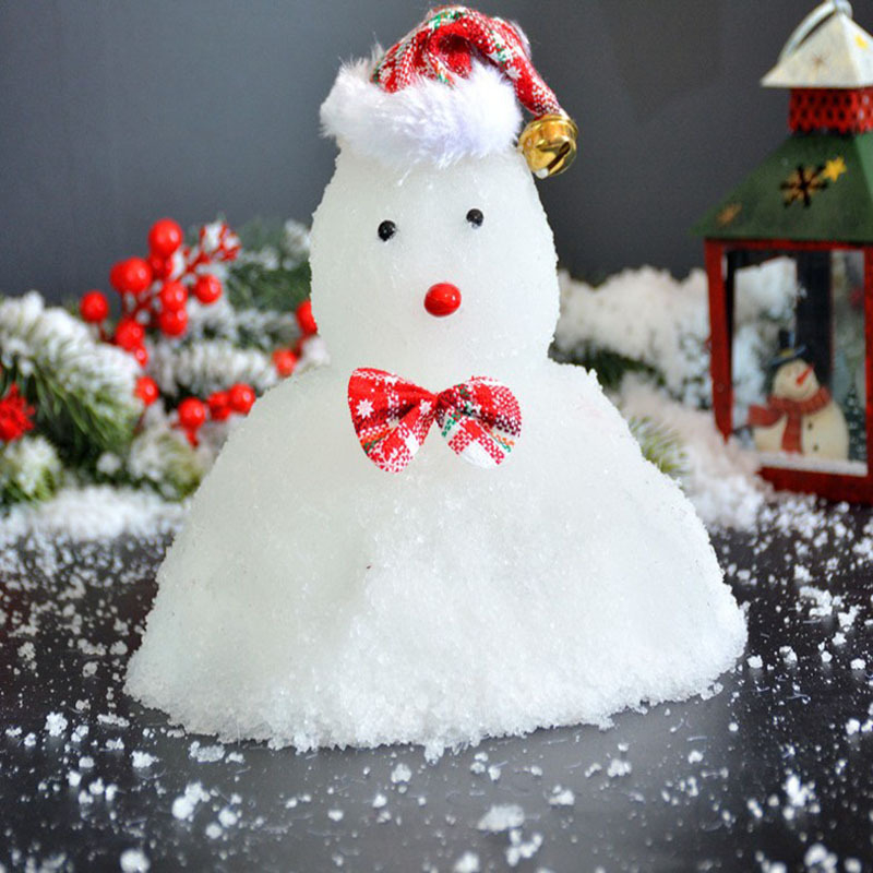 Yaojitoys vianočný umelý sneh prášok pre vitrínu — absorpčná živica, balené v vreckách