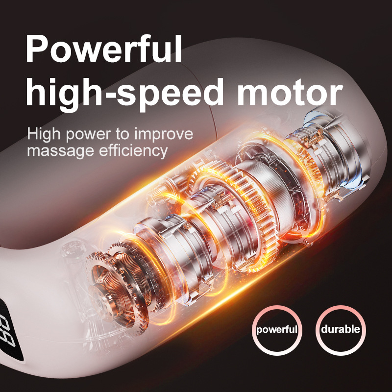 Mini prenosný masážny prístroj na pás a svaly, 1 hlava, LCD displej, >5 rýchlostí, motor s kefkami, vstavaná batéria 1200–2000 mAh