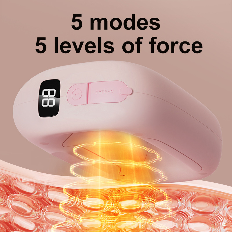 Mini prenosný masážny prístroj na pás a svaly, 1 hlava, LCD displej, >5 rýchlostí, motor s kefkami, vstavaná batéria 1200–2000 mAh