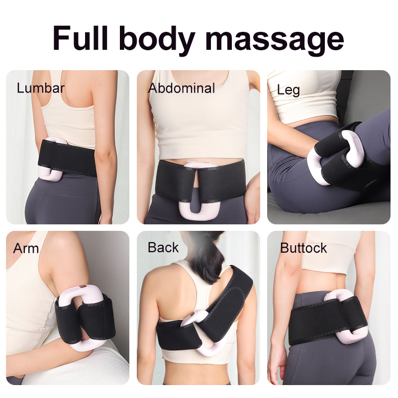 Mini prenosný masážny prístroj na pás a svaly, 1 hlava, LCD displej, >5 rýchlostí, motor s kefkami, vstavaná batéria 1200–2000 mAh