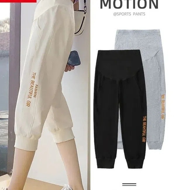 Tehotenské bavlnené cropped legíny s oporou brucha, voľný strih, 90–95% bavlna, jar 2025