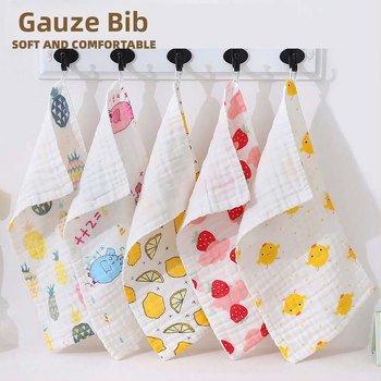 Detský štvorcový gázy uterák, 40-count bavlna, tkané combed vlákno, 25 g, vzor s zvieratami a kvetmi