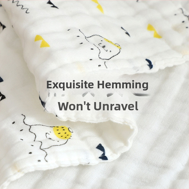 Beebi marliline kvadratro dvielis, 40-count puuvill, kammitud lõng, 25 g, joonis loomade ja lilledega