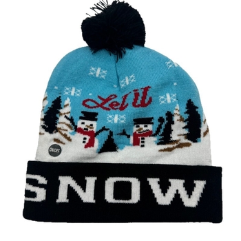 Pălărie de Crăciun tricotată cu LED - SD-1225-032, Stil European și American, Decor de Crăciun, Unisex pentru copii