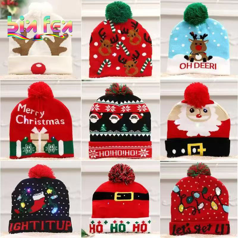 Pălărie de Crăciun tricotată cu LED - SD-1225-032, Stil European și American, Decor de Crăciun, Unisex pentru copii