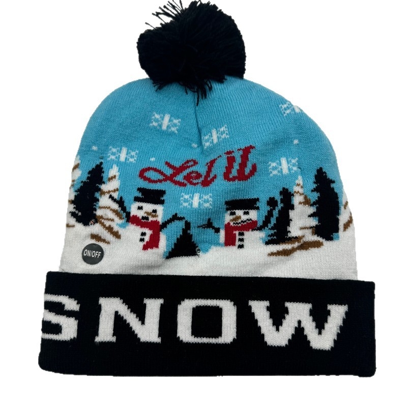 Pălărie de Crăciun tricotată cu LED - SD-1225-032, Stil European și American, Decor de Crăciun, Unisex pentru copii