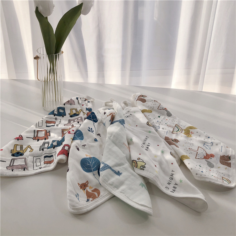 Šesťvrstvová gáza z bambusovo-pamäťového materiálu, detský uterák na kúpanie, absorbentný lem, na tvár a sušenie, vzor: zvieratá/kreslené postavičky/písmená, Značka Litemian, pre deti