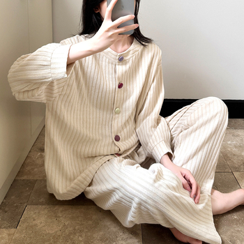 Set din catifea pentru femei: haine de casă casual în stil cardigan, țesătură groasă, pantaloni lungi