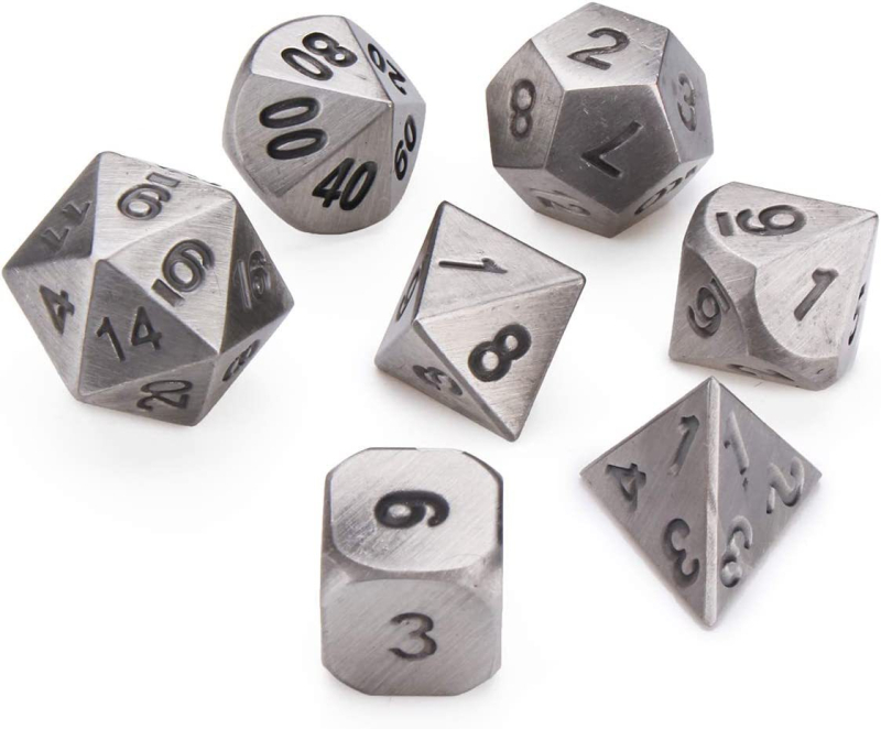 Metāla kauliņi – cinka sakausējums, divdesmitpusējie, taisnā leņķa stils, preces numurs 167, iepakojums 100 gab.