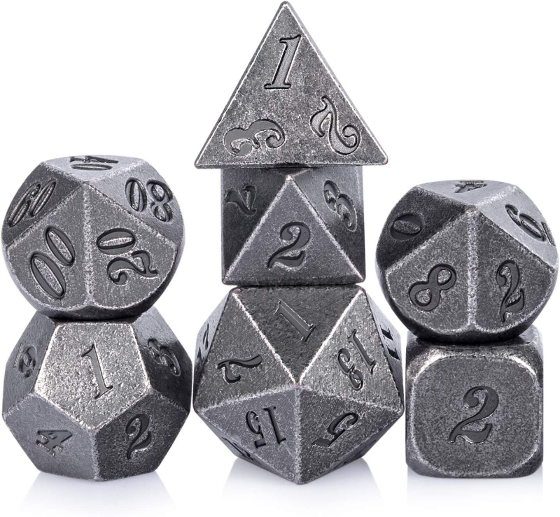 Metāla kauliņi – cinka sakausējums, divdesmitpusējie, taisnā leņķa stils, preces numurs 167, iepakojums 100 gab.