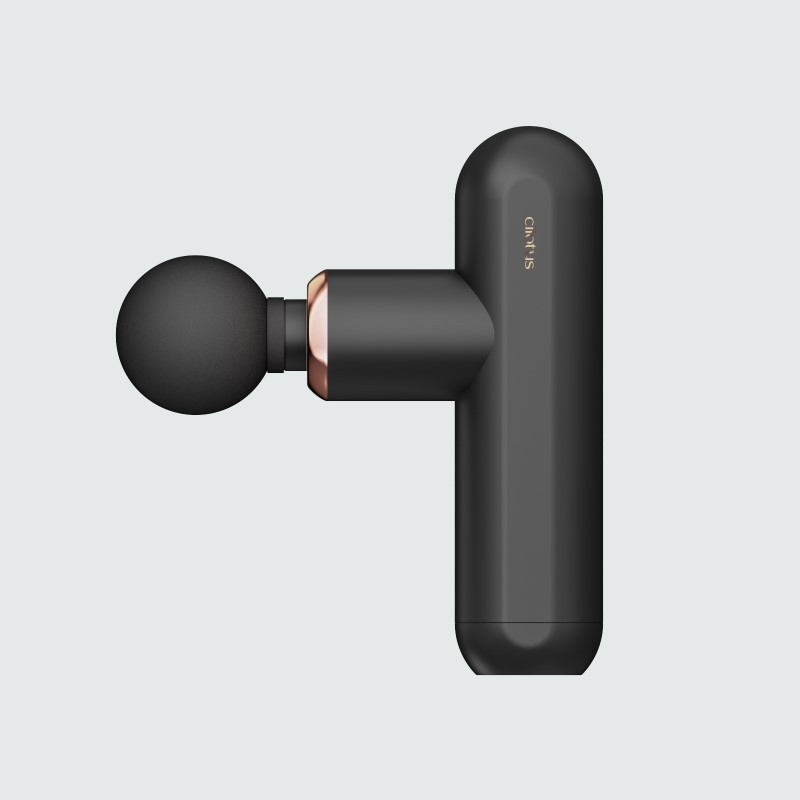 Fasciálny masážny prístroj na chrbát s predĺženou rukoväťou, bezkomutátorový motor, 4 rýchlosti, 6 nadstavcov