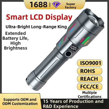 Canglong laserska LED svjetiljka – ručna, punjiva, zum, kućište od aluminijske legure, domet do 500 m, 5000 mAh power bank funkcija