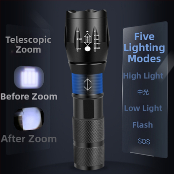 T6 LED baterka, USB nabíjateľná, 10W, 1800mAh, 360° otáčanie