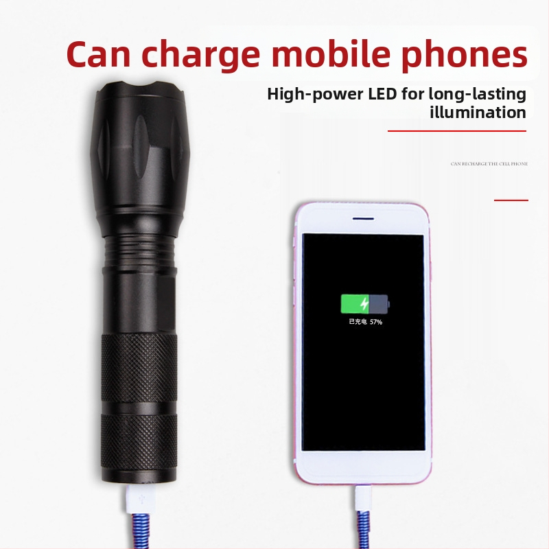 T6 LED baterka, USB nabíjateľná, 10W, 1800mAh, 360° otáčanie