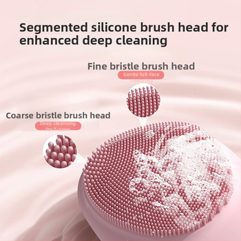 Leze Beauty Silikónová čistiaca kefka na tvár, elektrický 2-v-1 čistič, odstraňovanie čiernych bodiek, pre všetky typy pleti