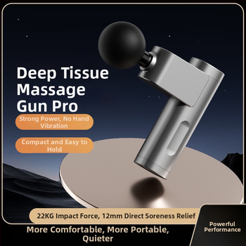 Mini tichý fasciálny masážny prístroj s LCD – 5+ úrovní rýchlosti, 4 hlavice, vstavaná batéria 1200–2000 mAh, hluk 36–45 dB