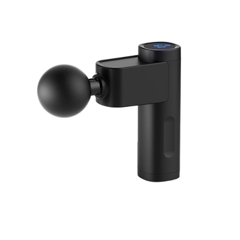 Mini tichý fasciálny masážny prístroj s LCD – 5+ úrovní rýchlosti, 4 hlavice, vstavaná batéria 1200–2000 mAh, hluk 36–45 dB