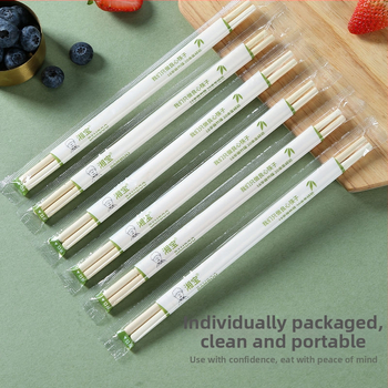 Jednorázové bambusové paličky pre reštaurácie, jednotlivé balenie, biologicky odbúrateľné, mikrovlnne odolné, tlač loga