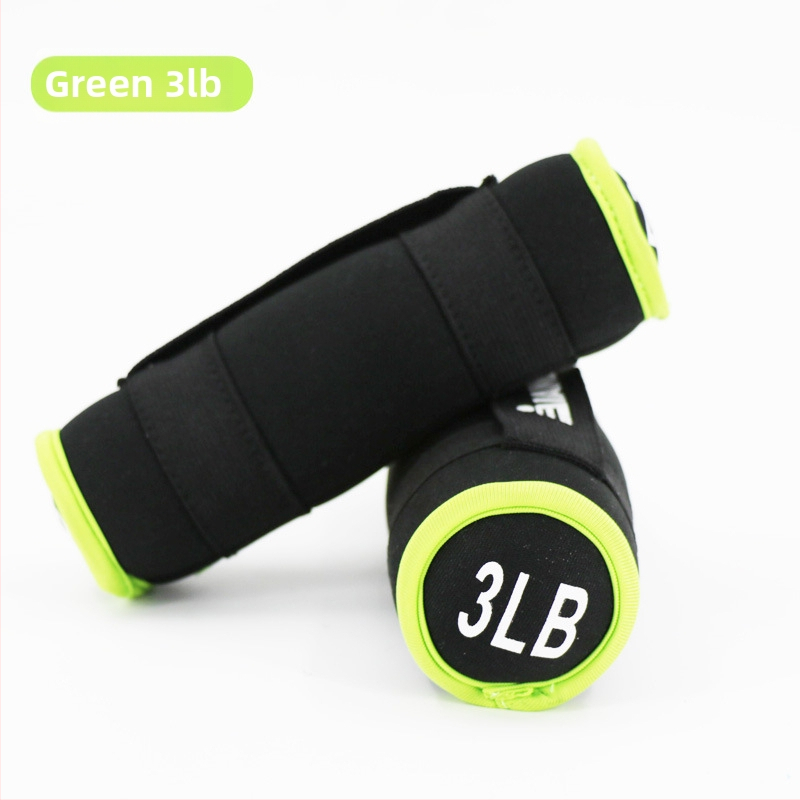 Domáce fitness vybavenie: EVA činky a vrecká s pieskom pre jogu a kardio; hmotnosti 1, 2 alebo 3 lb; značka Healthy bit