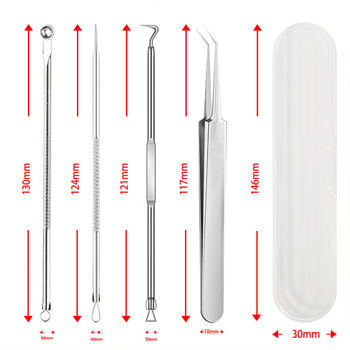 Sada 4 nerezových ihiel na akné pre odstraňovanie čiernych bodiek