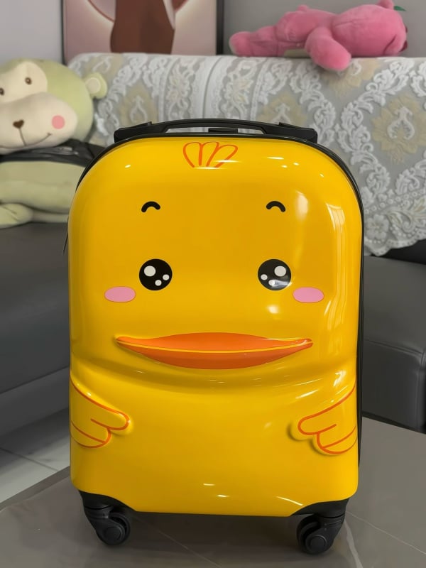 Detský kufor s 3D dizajnom zvierat, ABS+PC materiál, univerzálne kolieska, zapínanie na zips, vodotesný