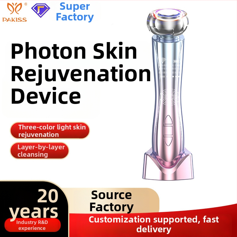 Zariadenie na krásu pre tvár a krk s liftingom a fotónovou regeneráciou pokožky; funkcie: čistenie, obnova pokožky, zjasnenie; prenosné, vstavaná batéria 500–800 mAh, IPX5 vodotesný