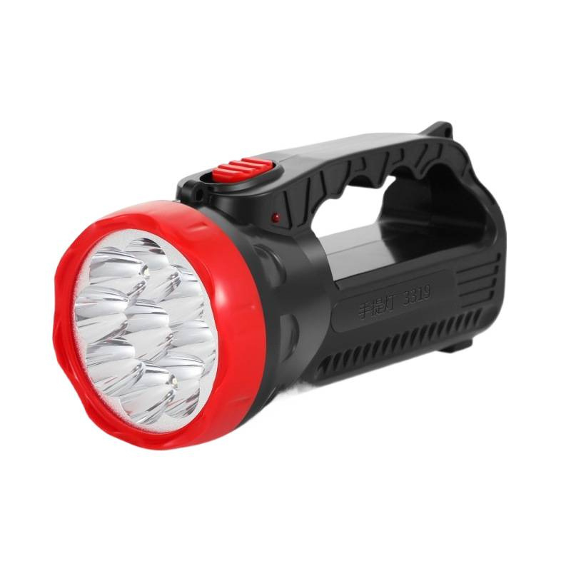 3319LED Prenosna punjiva ručna baterka za otvoreno — snažan snop, svjetlo za potragu, nužno svjetlo, plastično kućište