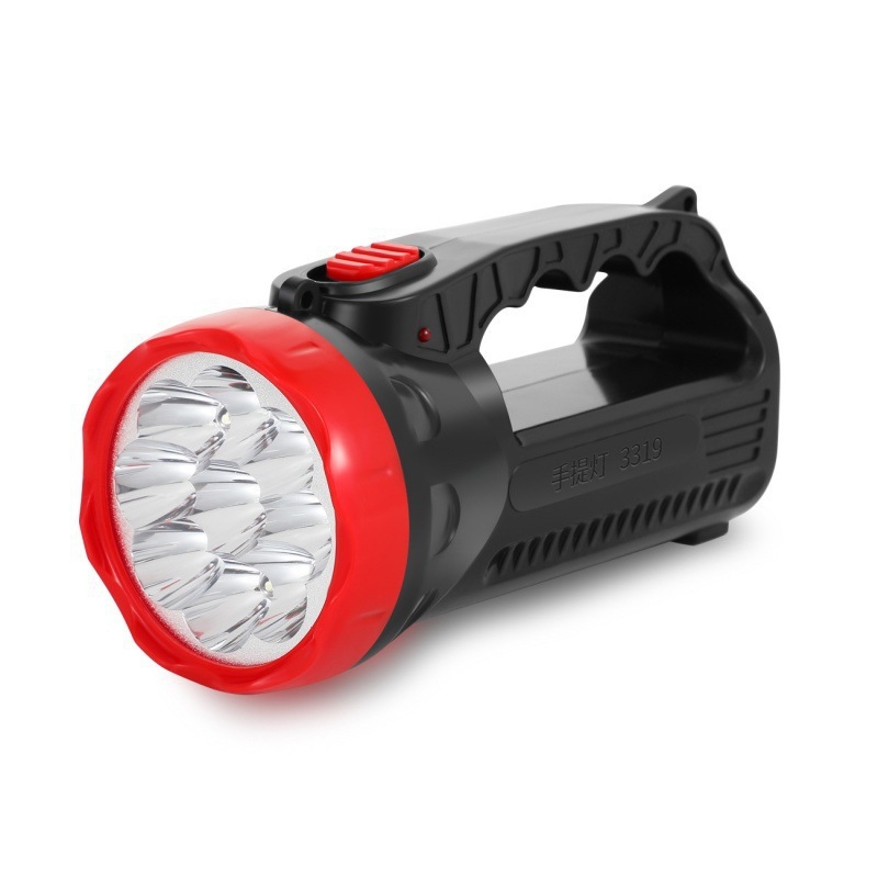 3319LED Prenosna punjiva ručna baterka za otvoreno — snažan snop, svjetlo za potragu, nužno svjetlo, plastično kućište