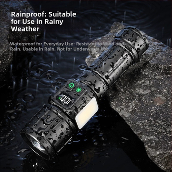 Ručné LED svietidlo 30W, dosah ≥500 m, kompatibilné s batériami 18650/26650 (batéria nie je súčasťou), nabíjanie Type-C.