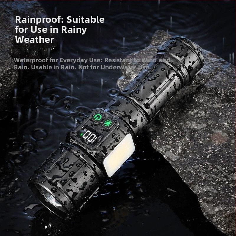 Ručné LED svietidlo 30W, dosah ≥500 m, kompatibilné s batériami 18650/26650 (batéria nie je súčasťou), nabíjanie Type-C.