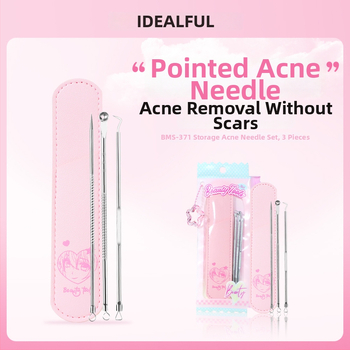 Idealful Ihla na akné – kozmetický nástroj na pleť z nehrdzavejúcej ocele, balenie 144, bežné použitie
