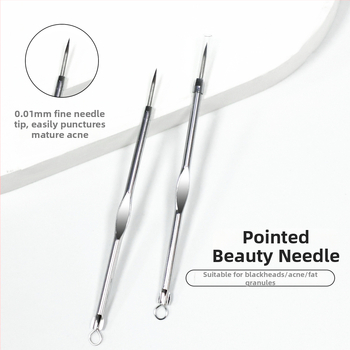 Dvojstranná ihla na akné, z nehrdzavejúcej ocele, čistenie tváre, balenie 144, kód produktu Bms-152
