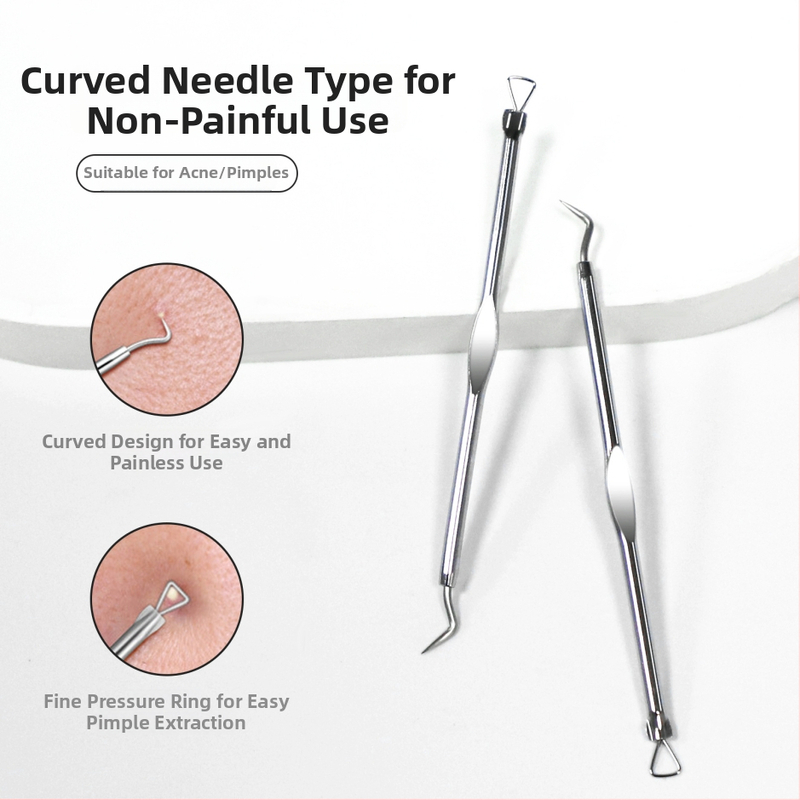 Dvojstranná ihla na akné, z nehrdzavejúcej ocele, čistenie tváre, balenie 144, kód produktu Bms-152