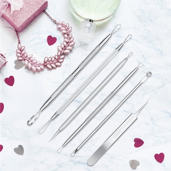 PAIE Sada ihiel na akné – Nerezová oceľ, extrémne ostré špičky, odstraňovanie čiernych bodiek, 3-ročná doba trvanlivosti