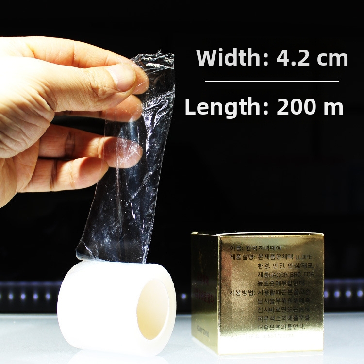 Priehľadný krycí film na tetovanie pre obočie, pery a líniu zrenice – hydratačný film na pery s ostrým rezom, značka Embroidered Preservation Film, čistý obsah 200 m, balenie 200 kusov