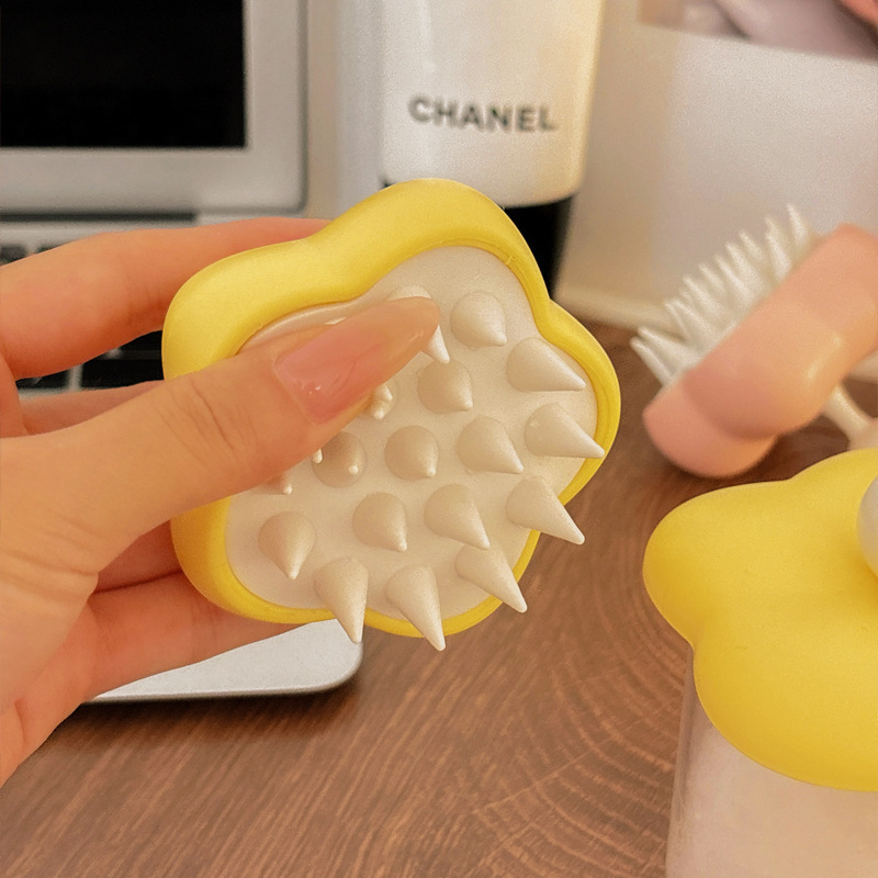 Perie de șampon cu pernă de aer pentru masajul scalpului, instrument multifuncțional pentru șampon, gel de duș și curățare facială (Material: Plastic; Cod produs: Flower bubbler; Procesare și personalizare: Incluse; Tipărire logo: Disponibil; Mărci private