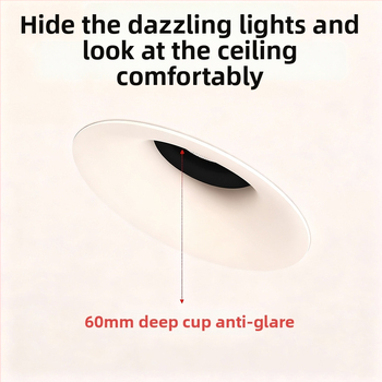 LED zapustený bezrámový oblúkový downlight, 6–10W, 220V, CRI≥90, 3000K/4000K/6000K, hliník