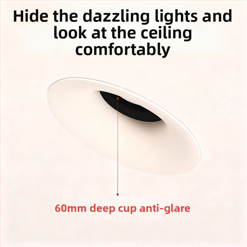 LED zapustený bezrámový oblúkový downlight, 6–10W, 220V, CRI≥90, 3000K/4000K/6000K, hliník