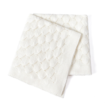 Памучно бебешко плетено одеяло за новородени и деца до 3 години, 100% памук, тегло 300-500 g, за всички сезони, модел с черупкова шарка