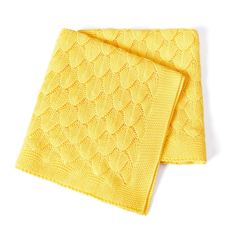 Памучно бебешко плетено одеяло за новородени и деца до 3 години, 100% памук, тегло 300-500 g, за всички сезони, модел с черупкова шарка