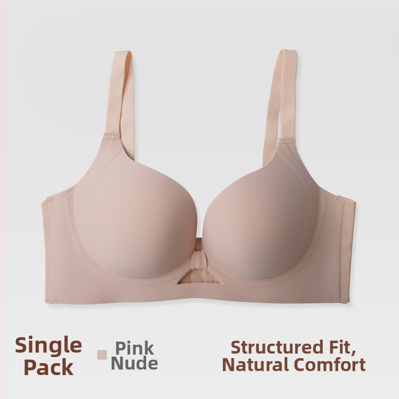 Nothing dámska podprsenka, 3/4 košík, bez drôtov, push-up, bezšvový dizajn, zadné zapínanie s 4 radmi háčikov, materiál nylon, podšívka 80–90% nylon, pevné dvojité ramienka, jar 2025