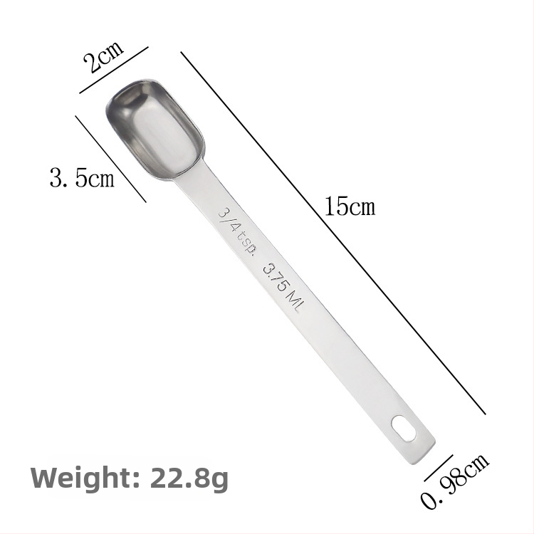 Sada meracích lyžíc zo 304 nerezovej ocele, štvorcový tvar, s meracou stupnicou, pre domácu kuchyňu
