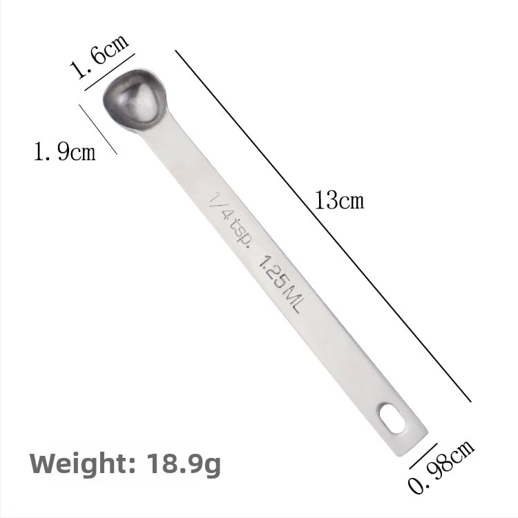 Sada meracích lyžíc zo 304 nerezovej ocele, štvorcový tvar, s meracou stupnicou, pre domácu kuchyňu