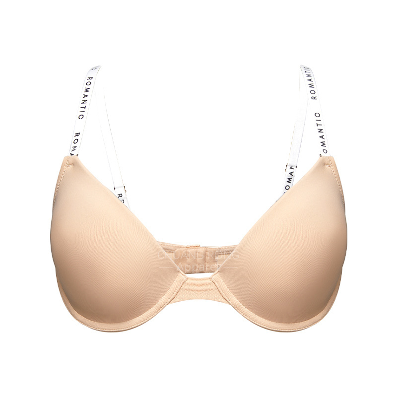 Dámska bezšvová nylonová podprsenka, košíčky 3/4, tenké tvarované košíčky, bavlnená vnútorná časť košíka, pevné dvojité ramienka, zadné zapínanie so dvoma radmi háčikov