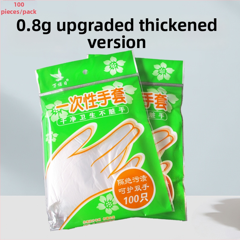 Jednorázové rukavice z polyetylénu, nepremokavé pre potravinársky priemysel, 100 kusov v balení, značka Wannuori