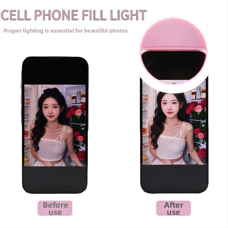 RK12 телефонна LED светлина за селфи — светлина за запълване, 3W, 5V, многопластово регулиране, ръчно използване